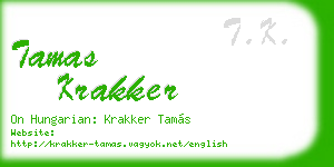 tamas krakker business card